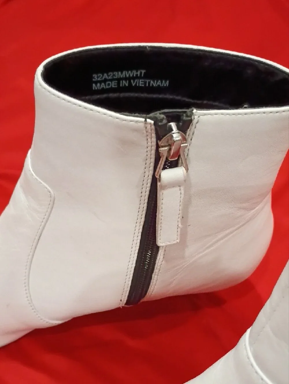 Topshop White Pointed Toe Ankle Booties with Side Zip